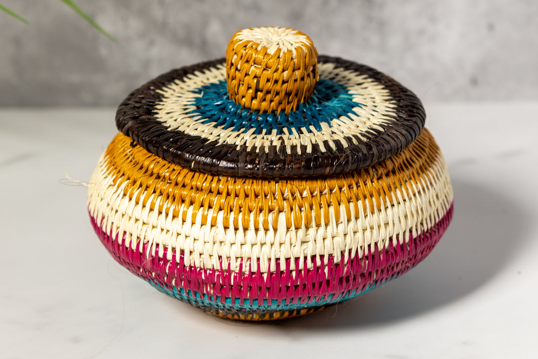Rainbow Colors Basket With Top