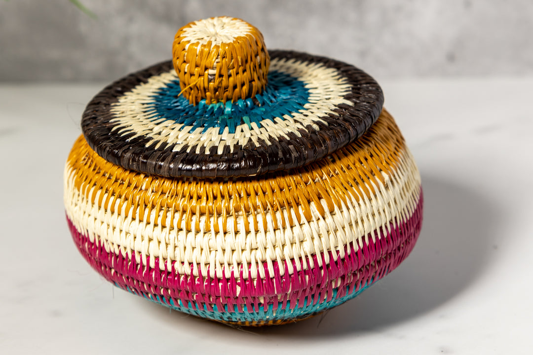 Rainbow Colors Basket With Top