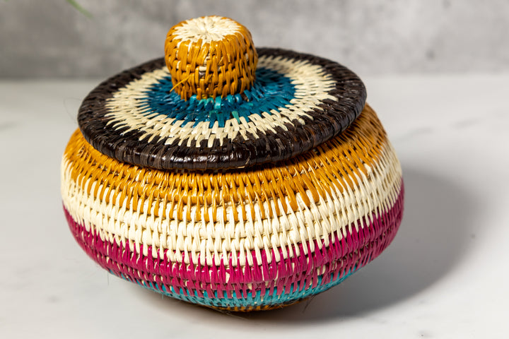 Rainbow Colors Basket With Top