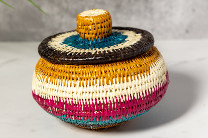 Rainbow Colors Basket With Top