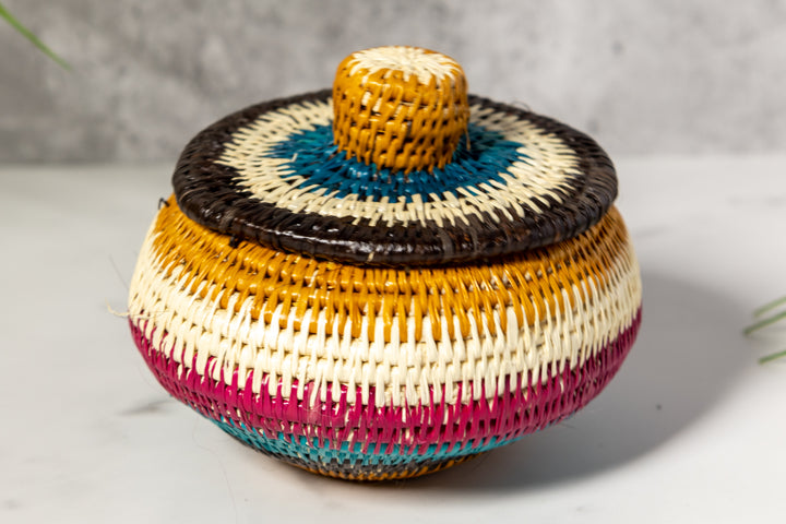 Rainbow Colors Basket With Top