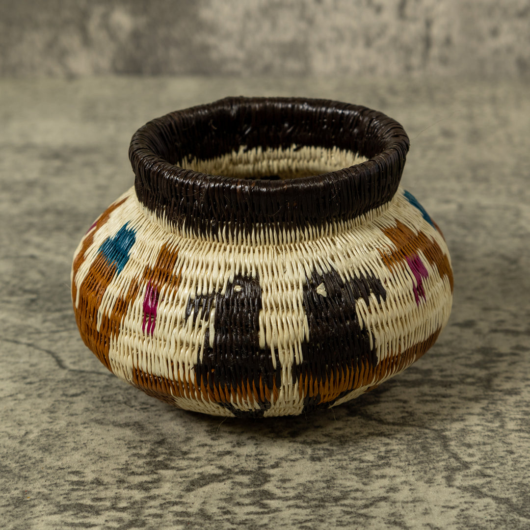 Black Brown And White Bird Rainforest Basket