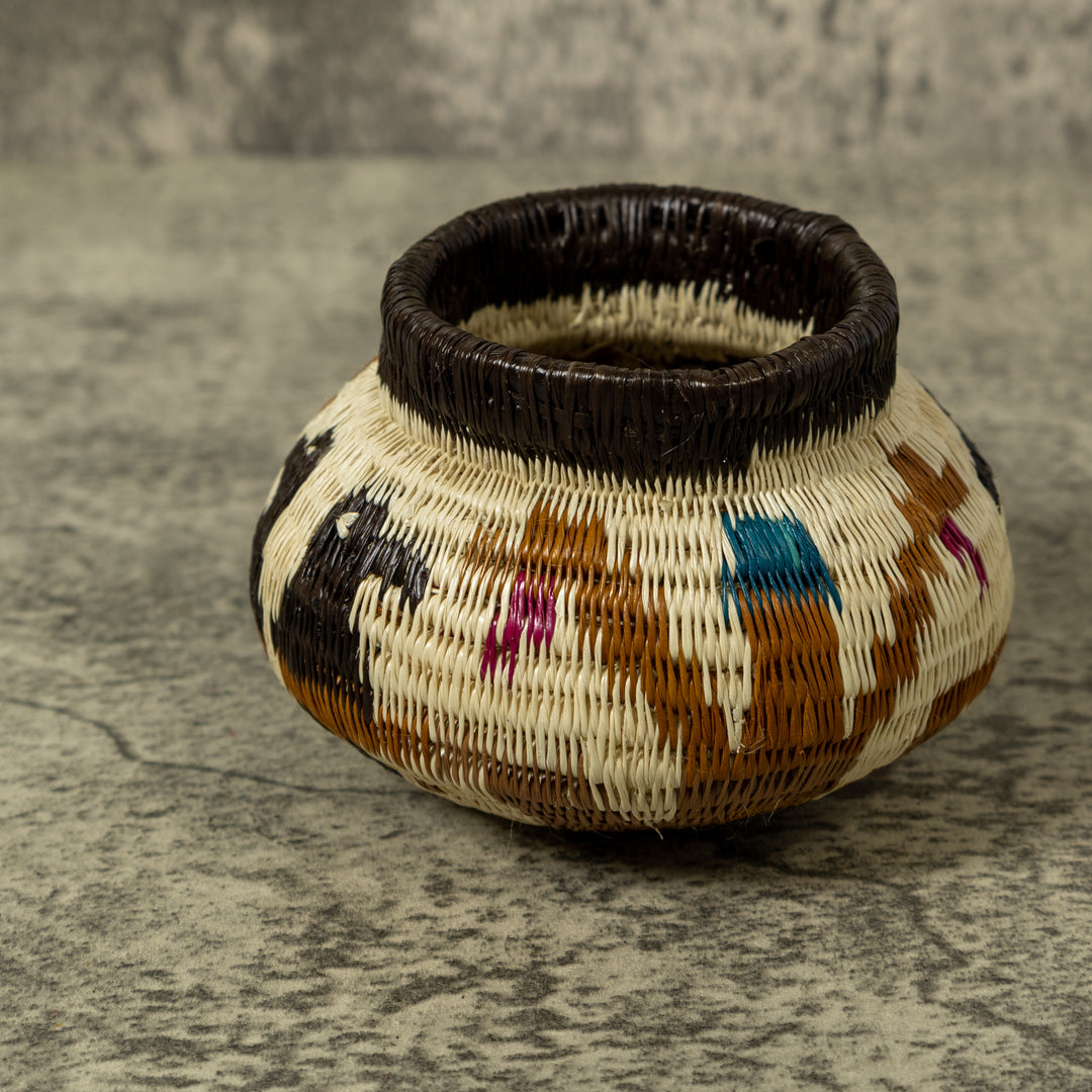 Black Brown And White Bird Rainforest Basket