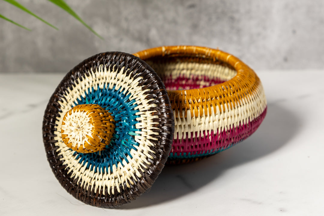 Rainbow Colors Basket With Top