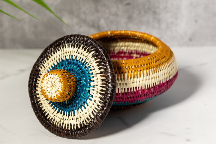 Rainbow Colors Basket With Top