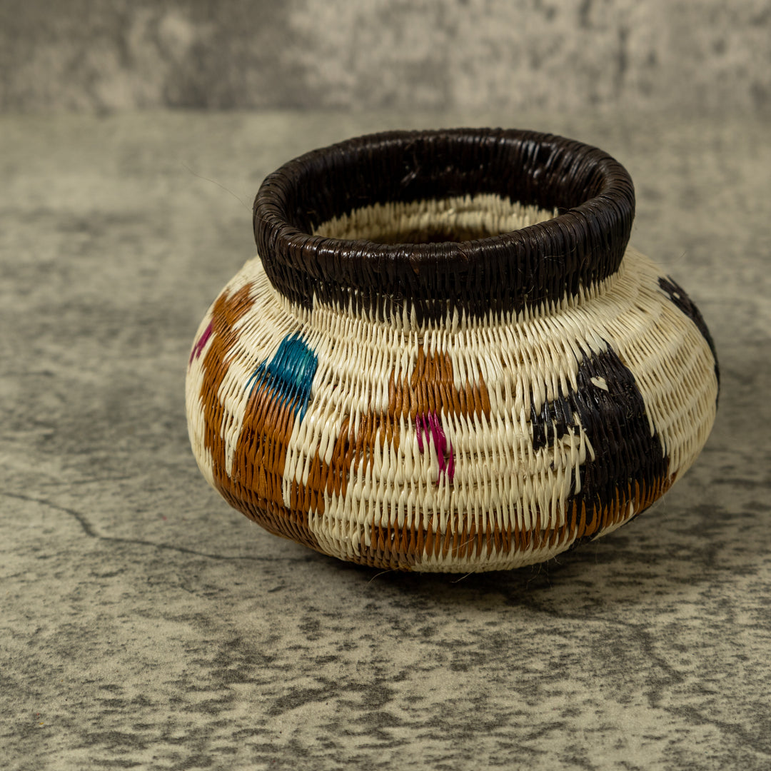 Black Brown And White Bird Rainforest Basket