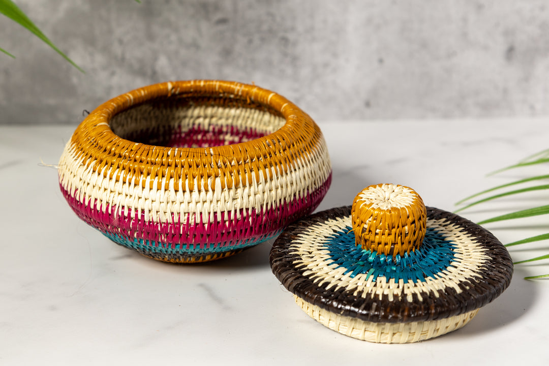 Rainbow Colors Basket With Top