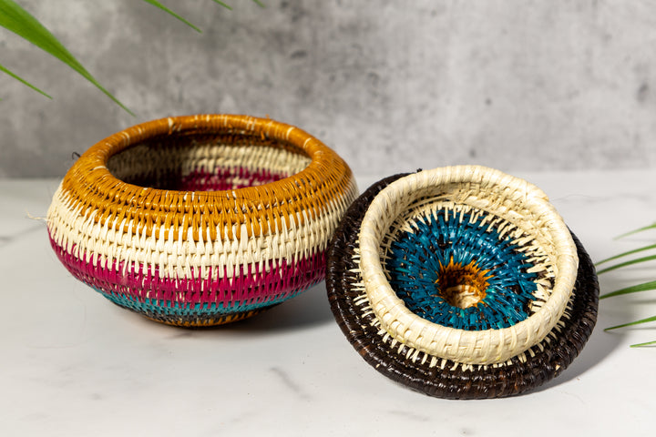 Rainbow Colors Basket With Top