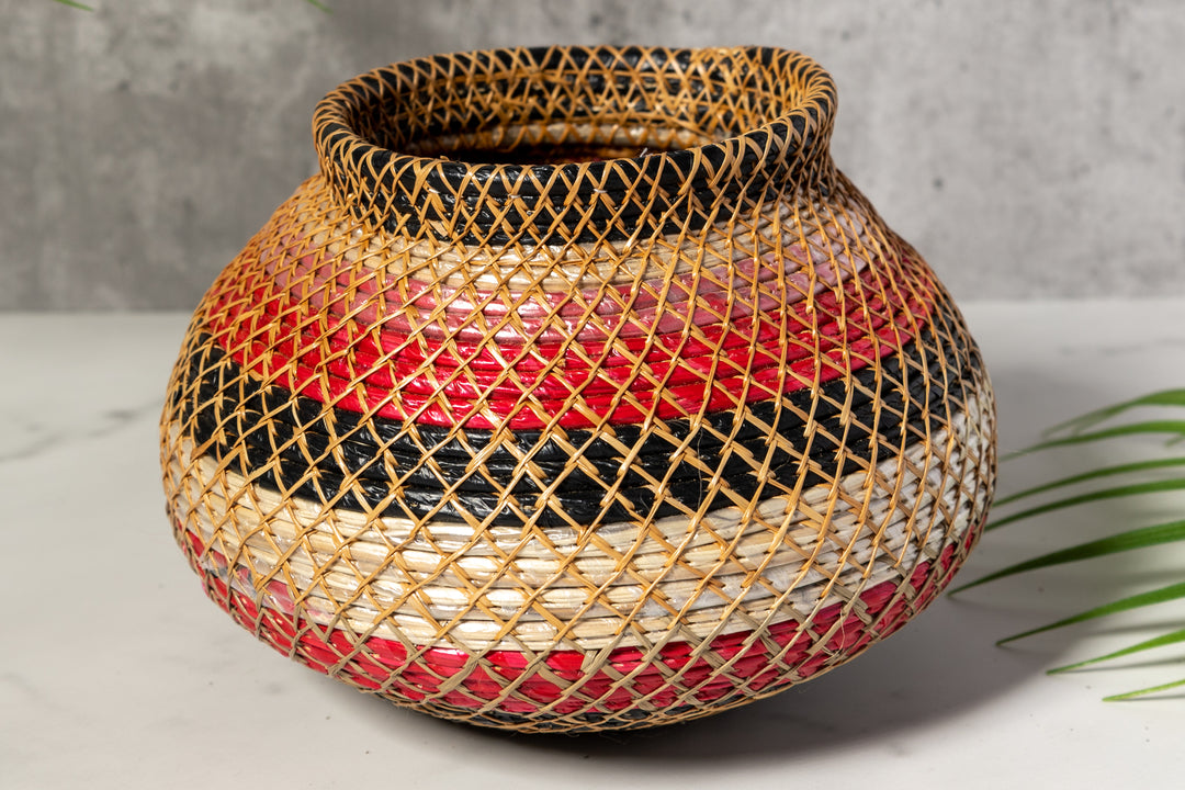 Silver Fish Net Woven Basket