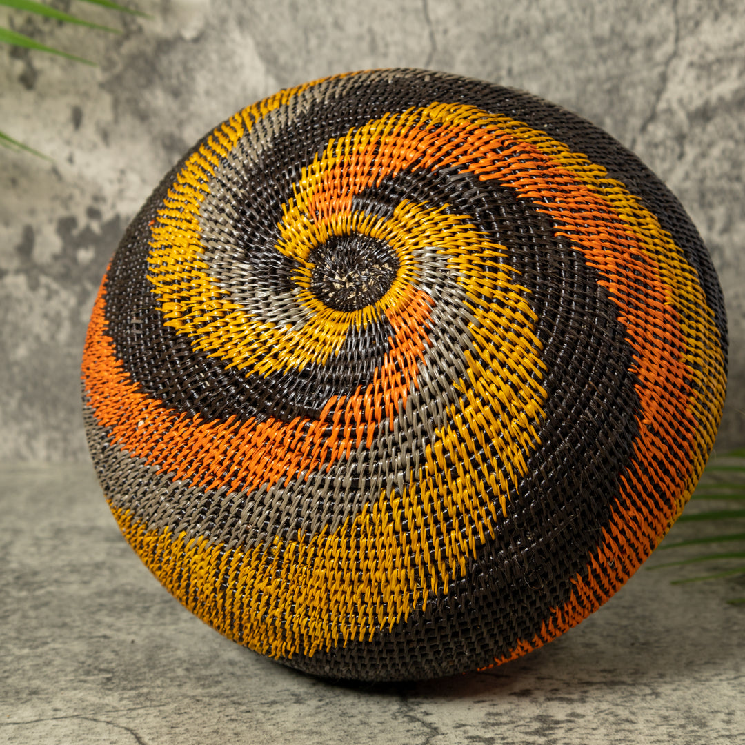 Black Orange And Gray Swirl Rainforest Basket