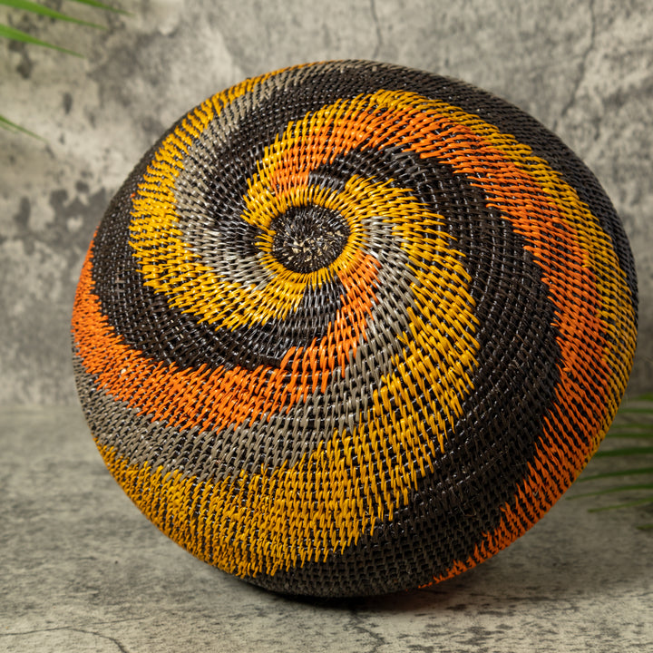 Black Orange And Gray Swirl Rainforest Basket