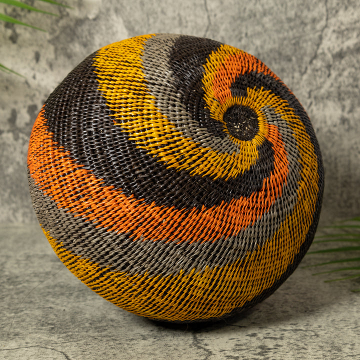 Black Orange And Gray Swirl Rainforest Basket