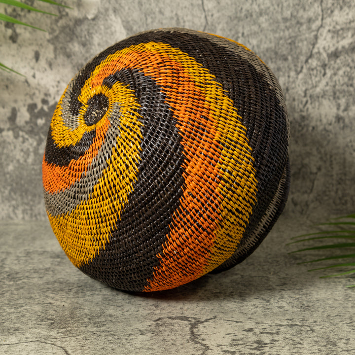 Black Orange And Gray Swirl Rainforest Basket