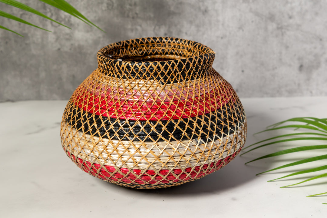 Silver Fish Net Woven Basket