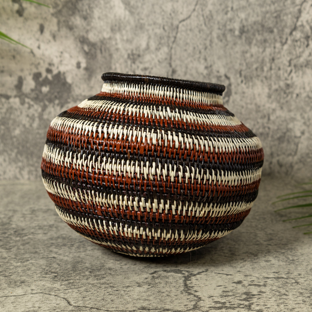 Brown Black And White Rings Rainforest Basket