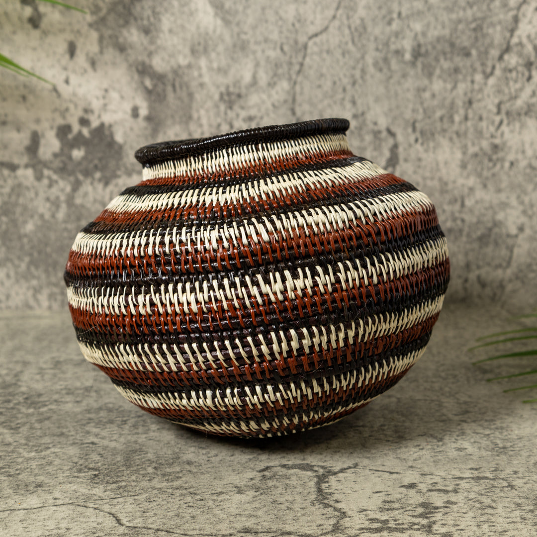 Brown Black And White Rings Rainforest Basket