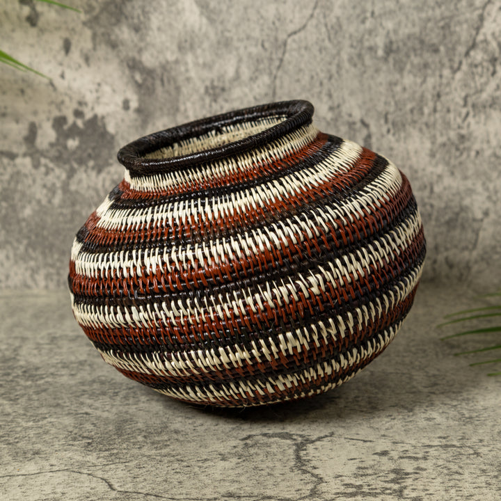 Brown Black And White Rings Rainforest Basket