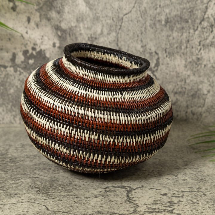 Brown Black And White Rings Rainforest Basket
