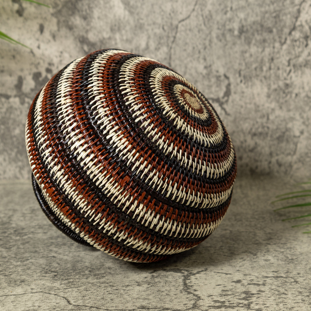 Brown Black And White Rings Rainforest Basket