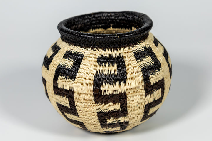 Black And White Southwest Design Woven Basket