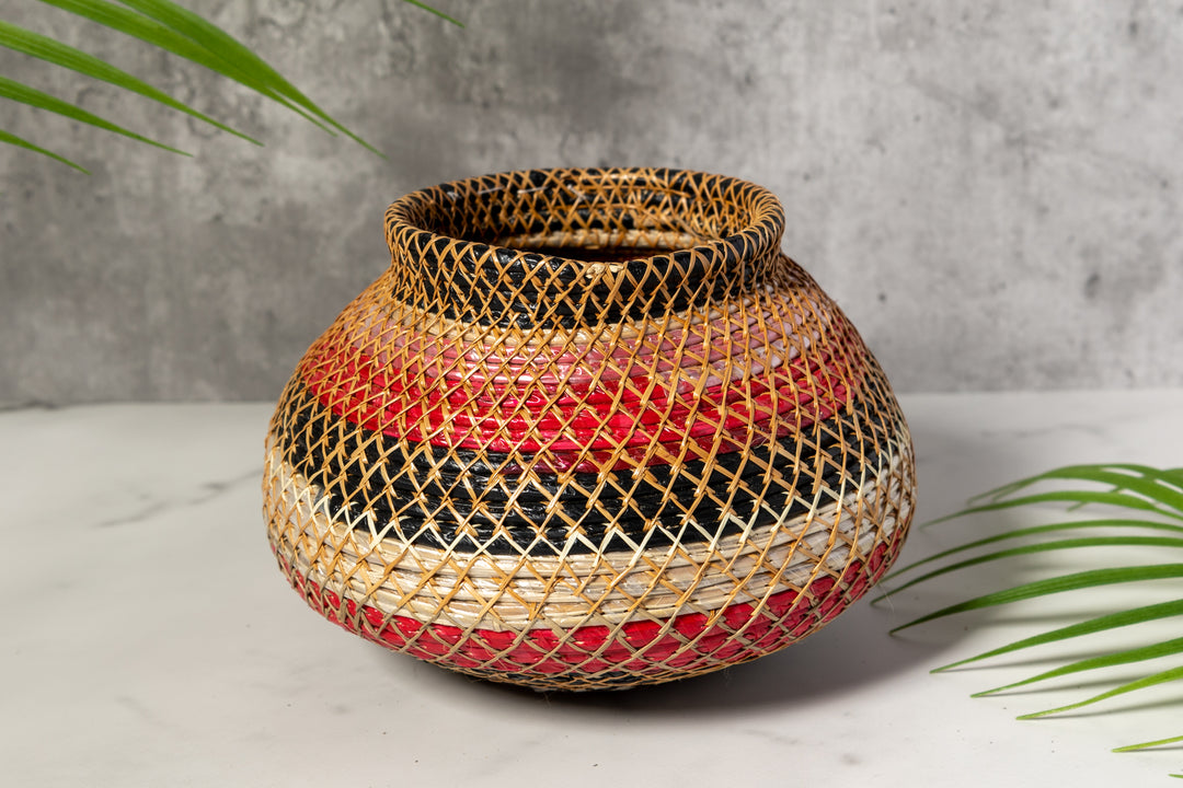 Silver Fish Net Woven Basket