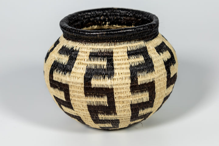 Black And White Southwest Design Woven Basket