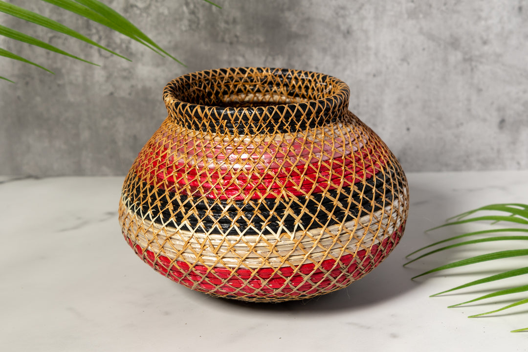 Silver Fish Net Woven Basket