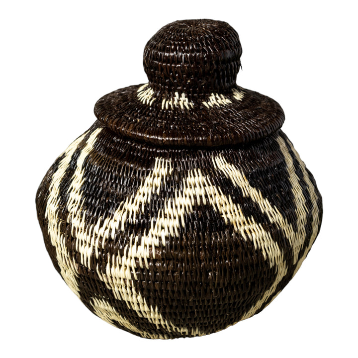 ZigZag Rainforest Serenity Woven Basket With Top