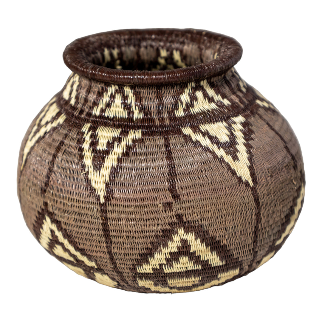 Black Gray And White Diamond Woven Basket