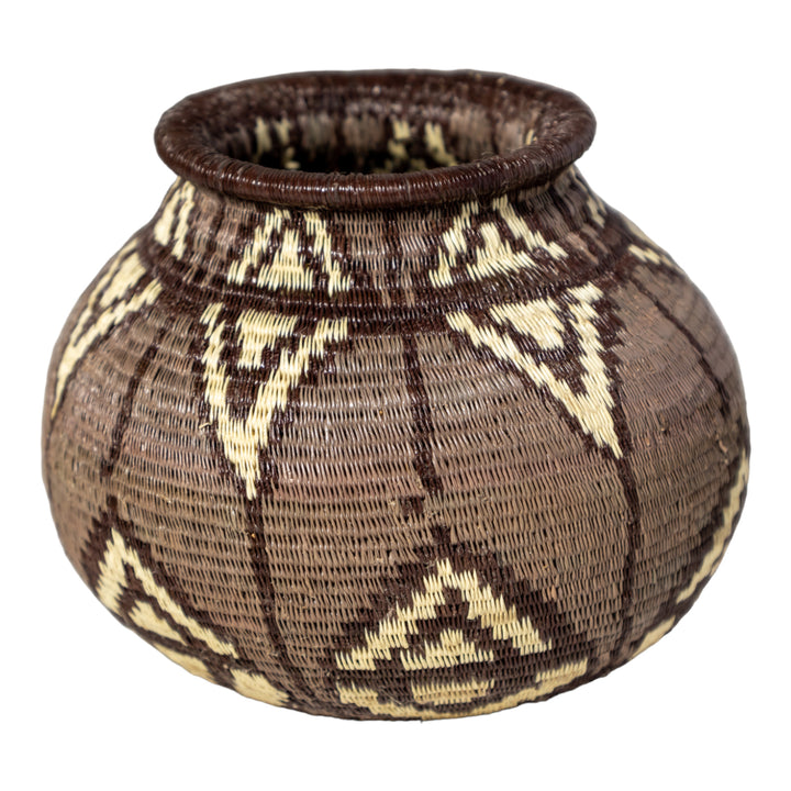 Black Gray And White Diamond Woven Basket