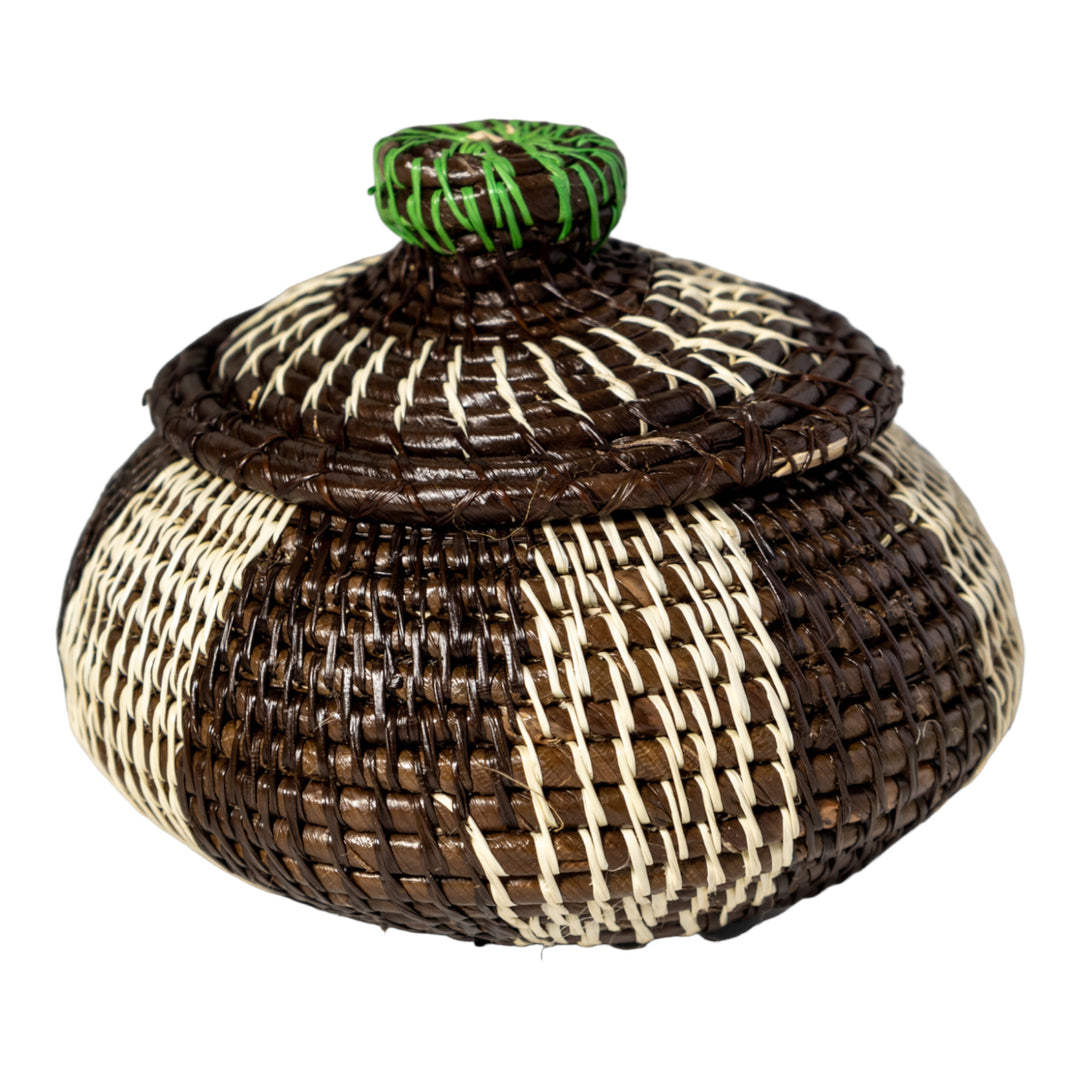 Black And White Rainforest Basket With Top