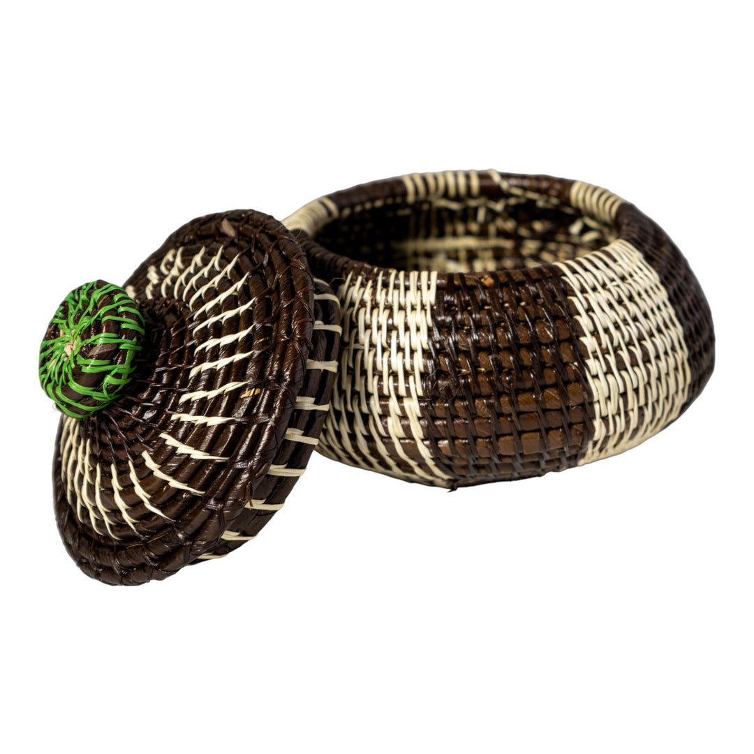 Black And White Rainforest Basket With Top