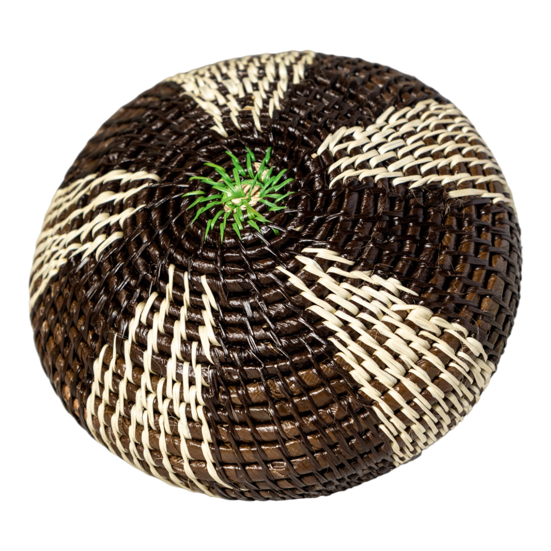 Black And White Rainforest Basket With Top