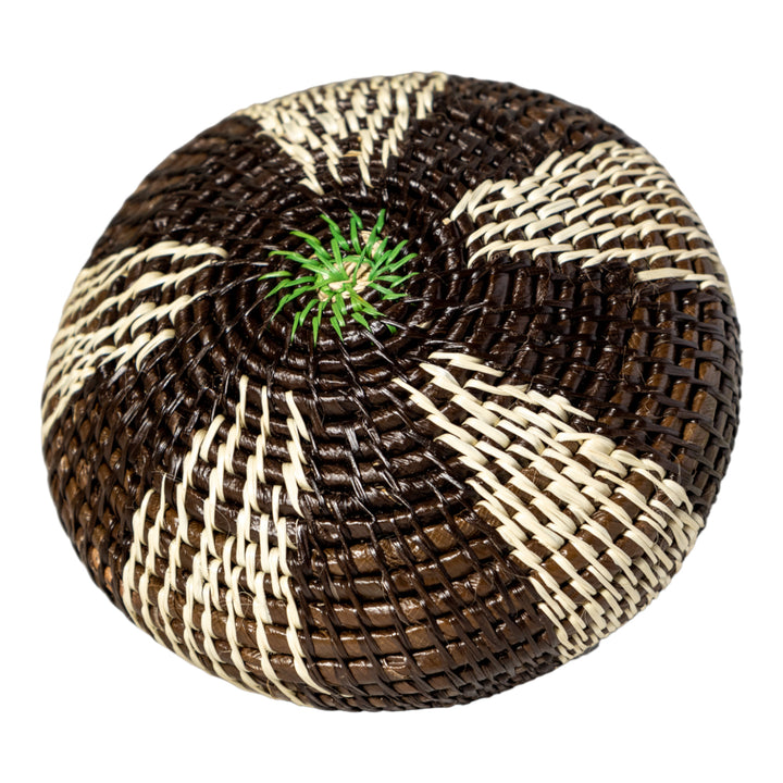 Black And White Rainforest Basket With Top