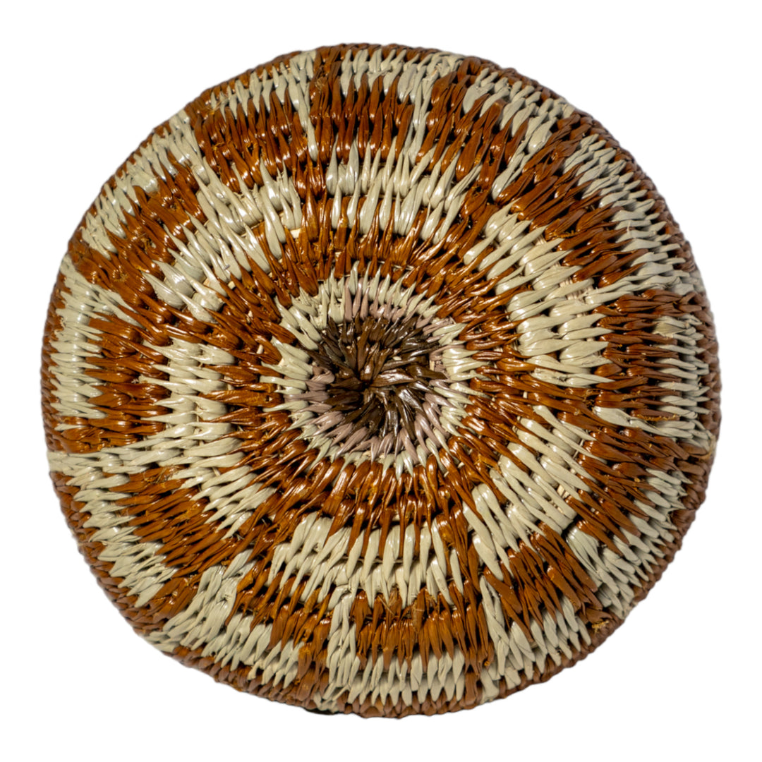 Small Brown And Gray Woven Basket