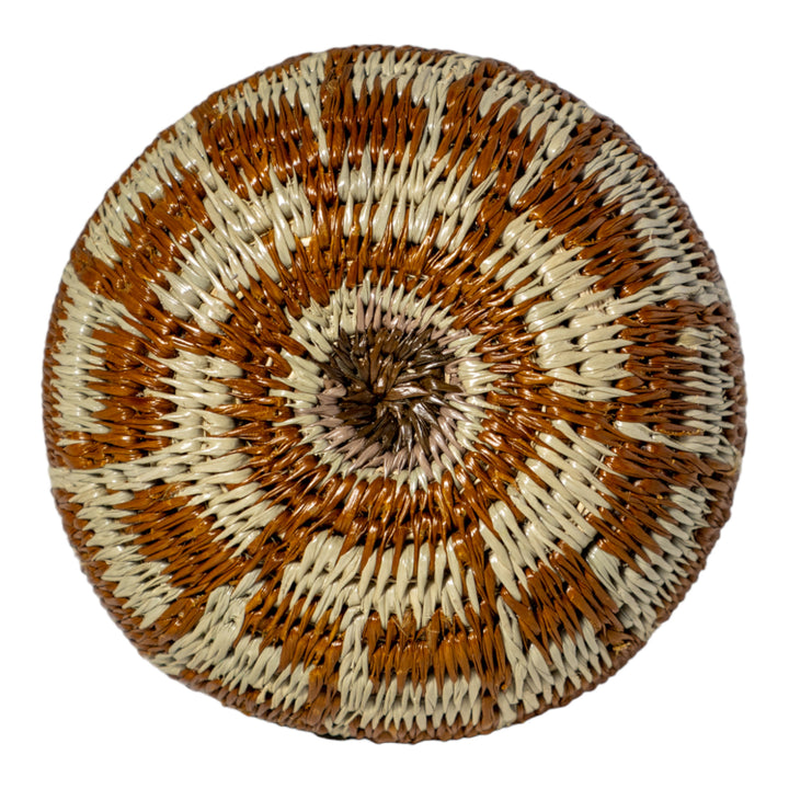 Small Brown And Gray Woven Basket