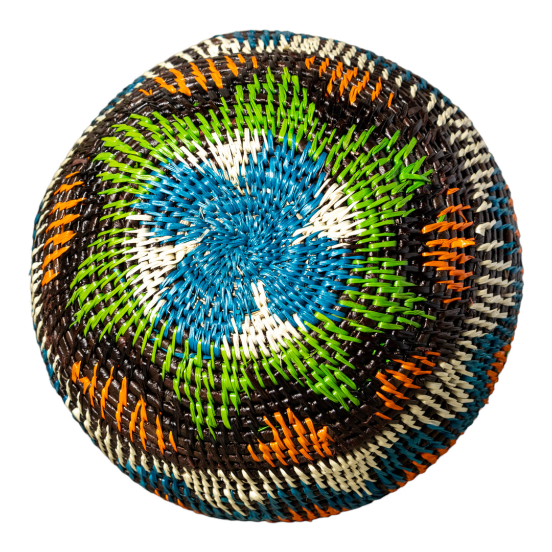 Coastal Waves Woven Basket With Top