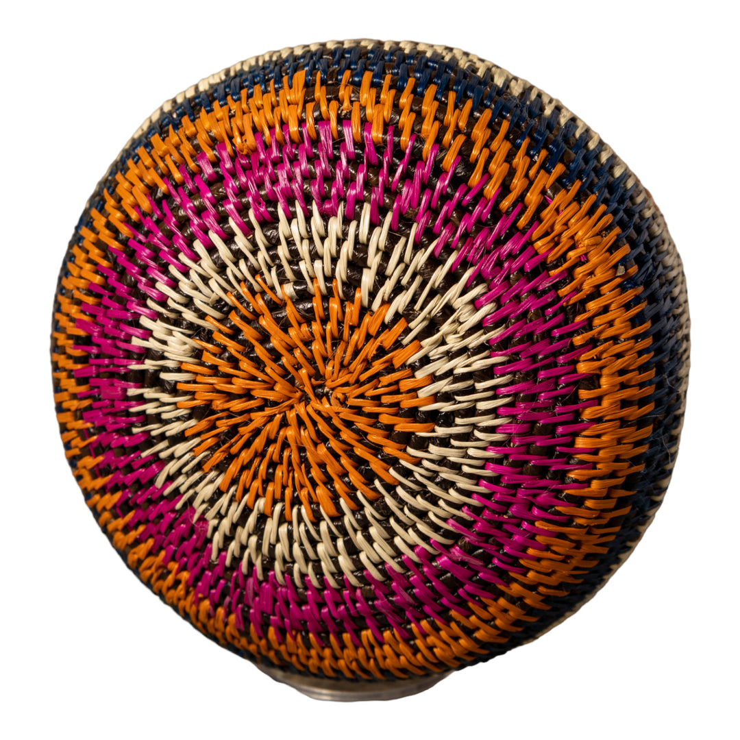 Orange Blue And White Rainforest Basket With Top