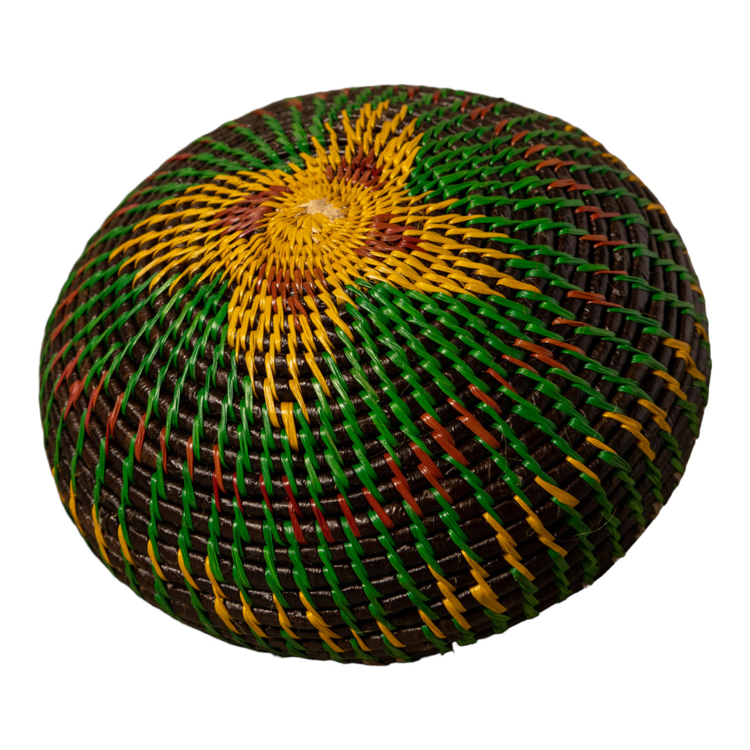 Amazonian Mosaic Rainforest Basket With Top