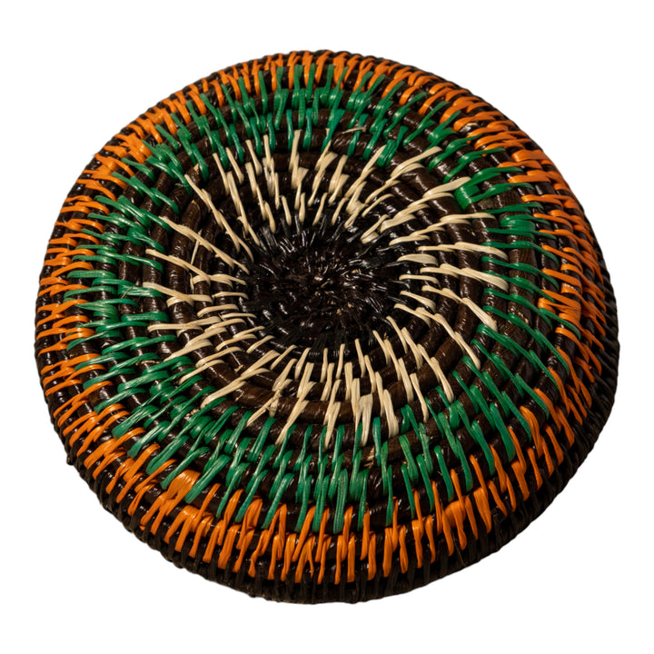 Orange Brown And Green Rainforest Basket With Top