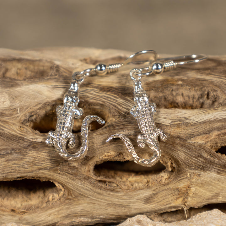 Sterling Silver Alligator Earrings