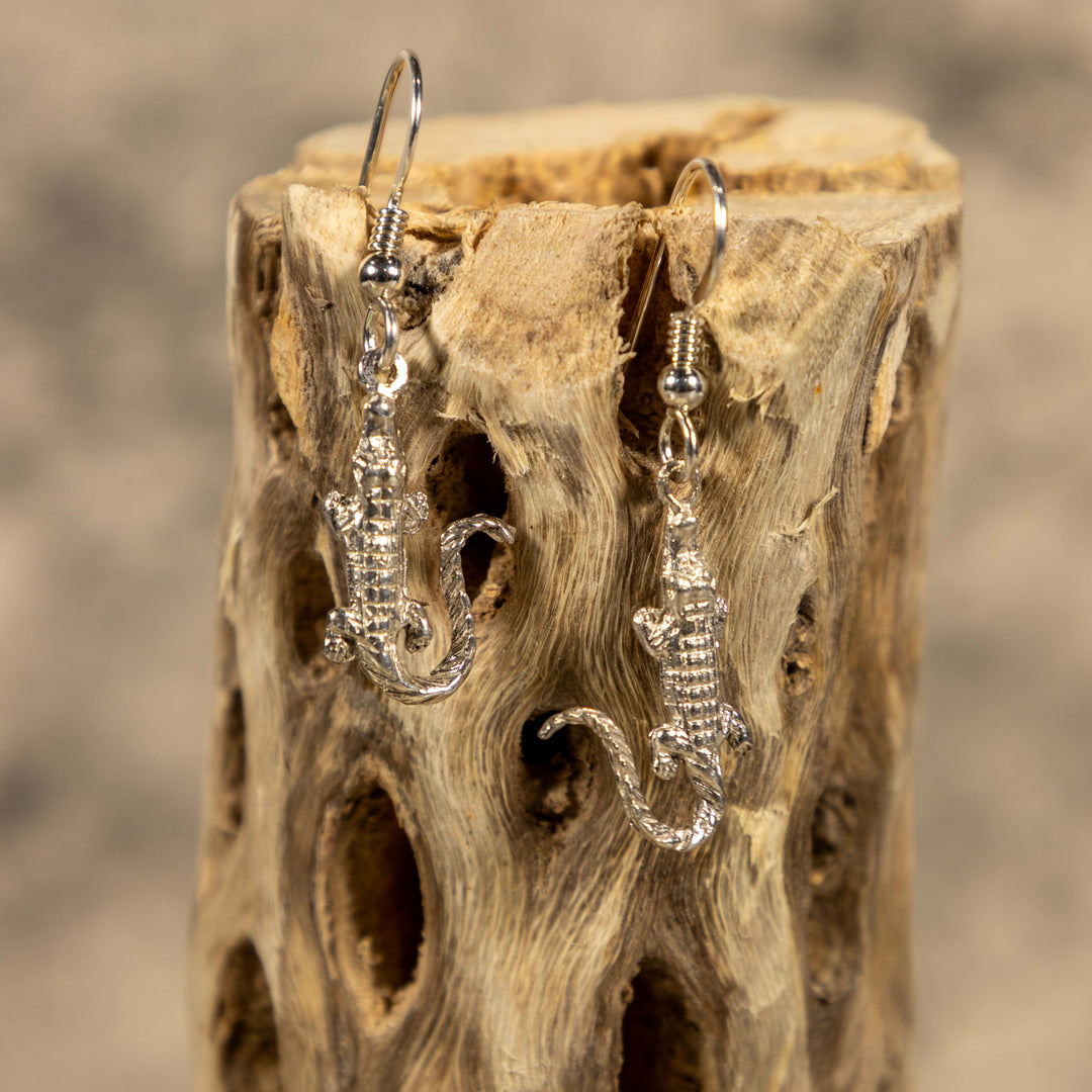 Sterling Silver Alligator Earrings