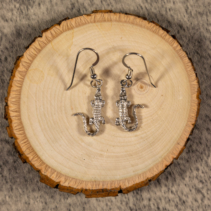 Sterling Silver Alligator Earrings