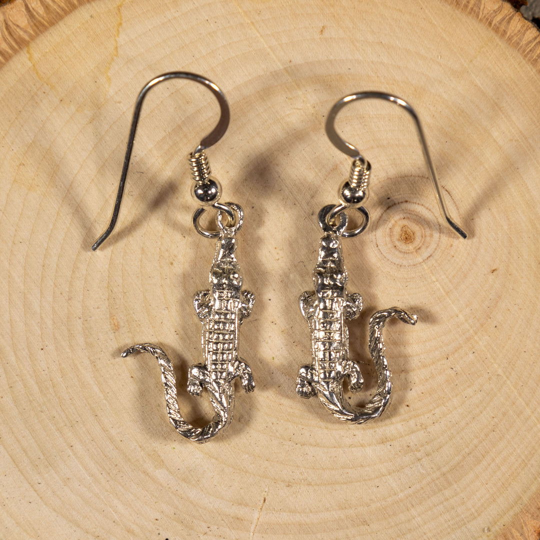 Sterling Silver Alligator Earrings