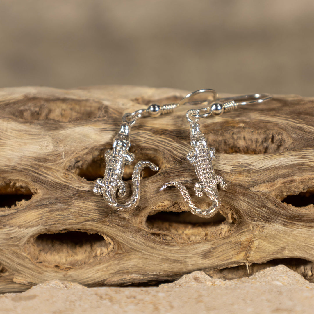 Sterling Silver Alligator Earrings