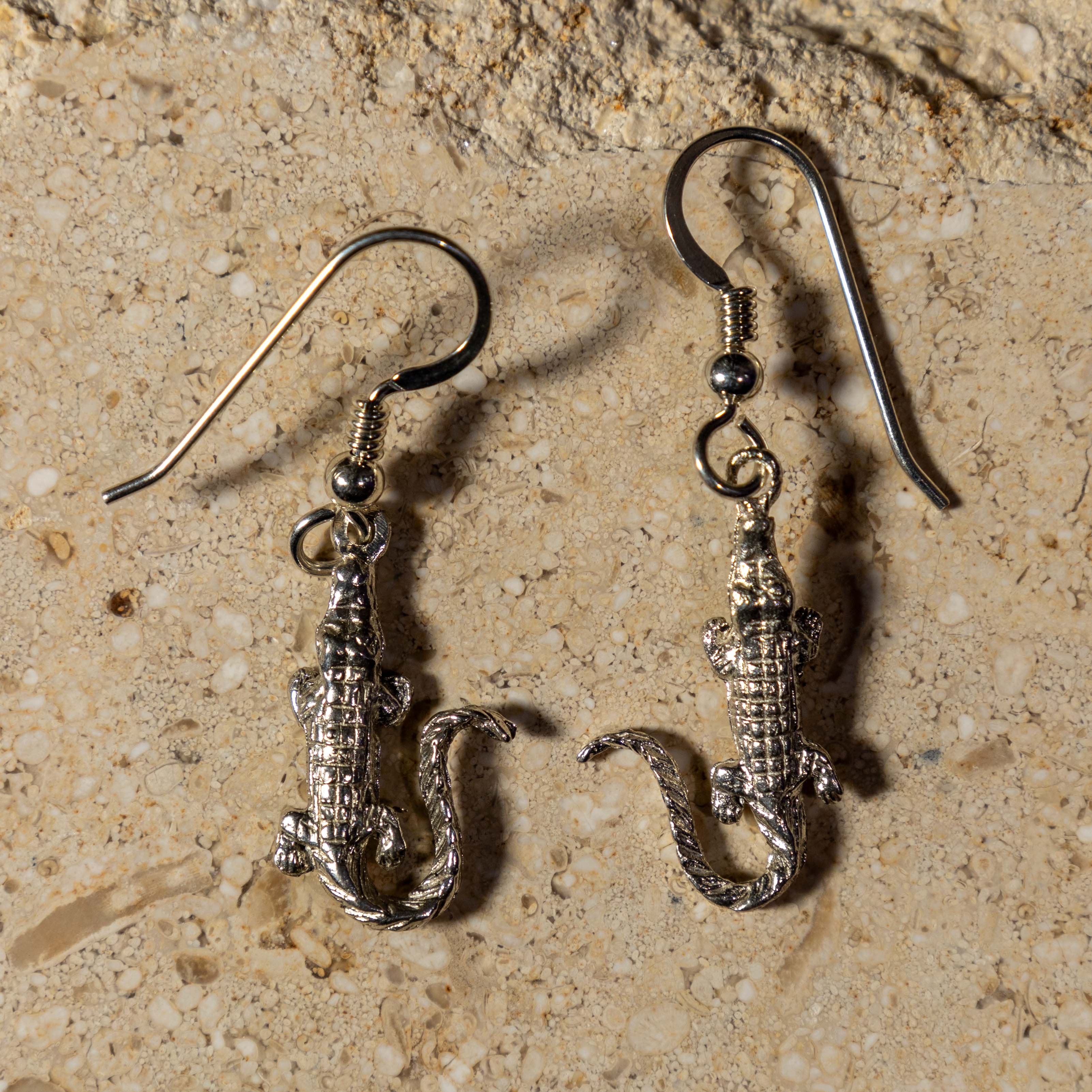 Sterling Silver Alligator Earrings