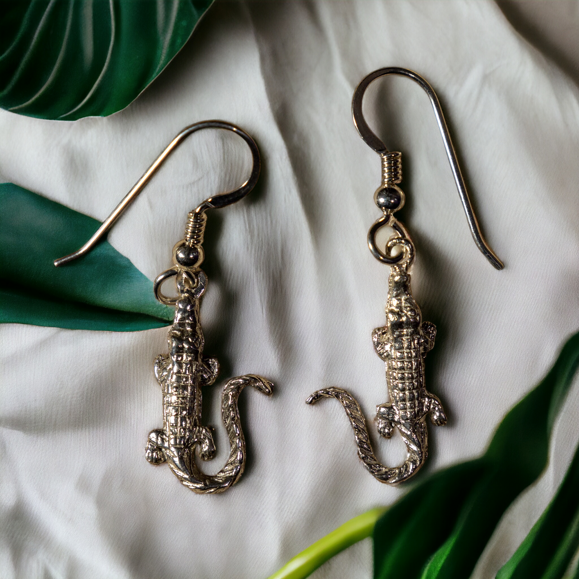 Sterling Silver Alligator Earrings