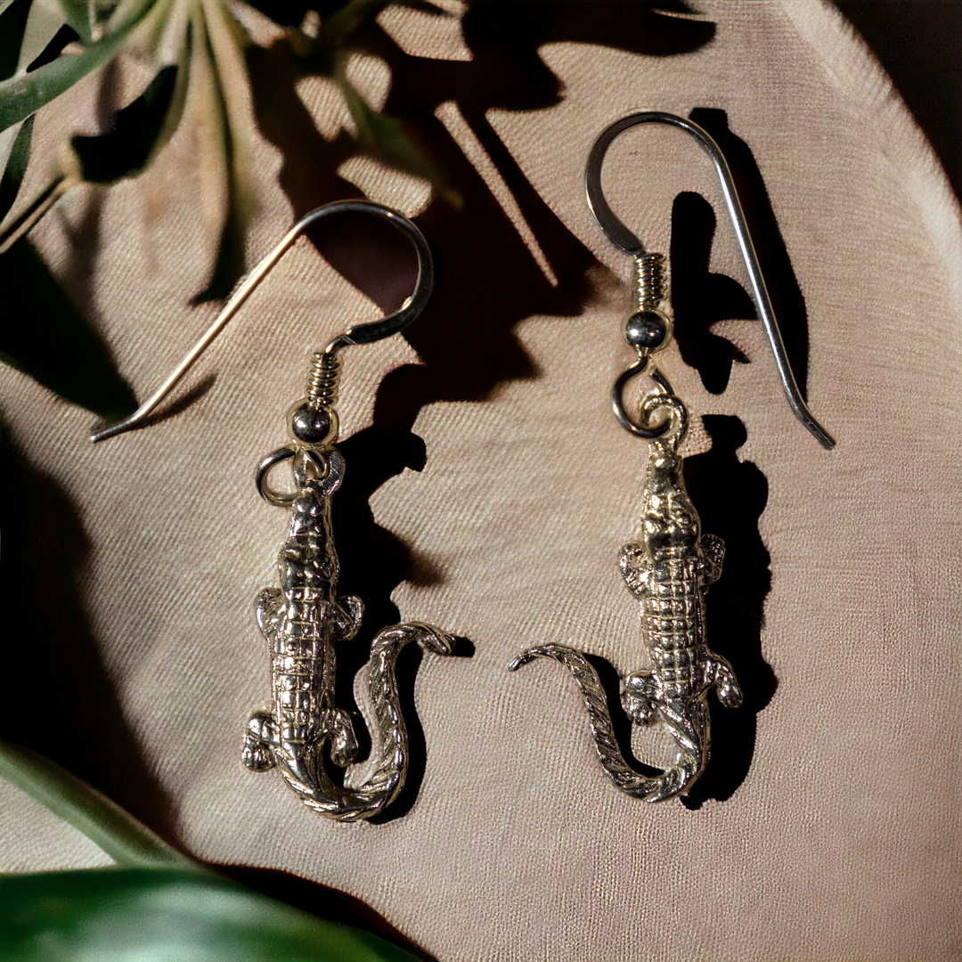 Sterling Silver Alligator Earrings