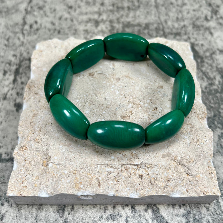 Classic Hand Made and Dyed Tagua Nut Bracelet Ecuador