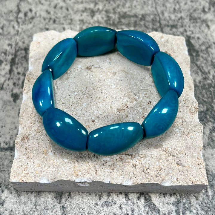 Classic Hand Made and Dyed Tagua Nut Bracelet Ecuador